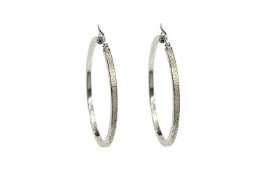 ORECCHINI CERCHI IN ORO BIANCO 18 KT