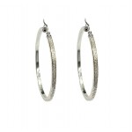 ORECCHINI PENDENTI TENNIS IN ORO BIANCO 18 KT CON ZIRCONI LUNGHI 4 CM