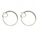 ORECCHINI CERCHI IN ORO BIANCO 18 KT CON ZIRCONI DIAMETRO 6 CM
