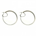 ORECCHINI CERCHI IN ORO BIANCO 18 KT CON ZIRCONI DIAMETRO 4,7 CM