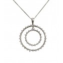 COLLANA E CIONDOLO IN ORO BIANCO 18KT CON 47 ZIRCONI