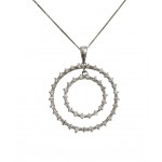 COLLANA CON CIONDOLO IN ORO BIANCO 18 KT CON ZIRCONI TAGLIO BRILLANTE