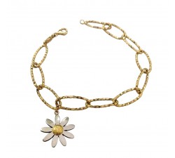 BRACCIALE IN ORO GIALLO 18 KT CON CHARM MARGHERITA