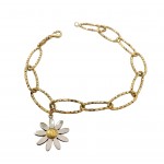 BRACCIALE IN ORO GIALLO 18 KT CON CHARM FIORE MARGHERITA