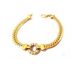 BRACCIALE DA DONNA IN ORO BIANCO 18 KT CON ZIRCONI BIANCHI