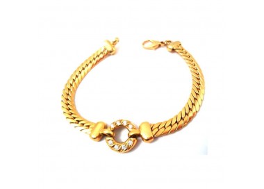 BRACCIALE DA DONNA IN ORO GIALLO 18 KT CON ZIRCONI BIANCHI
