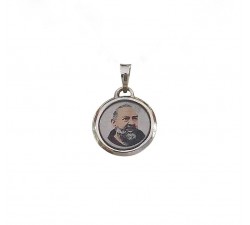 CIONDOLO SAN PIO IN ORO BIANCO 18 KT + COLLANA LACCIO IN OMAGGIO