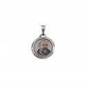 CIONDOLO SAN PIO IN ORO BIANCO 18 KT + COLLANA LACCIO IN OMAGGIO