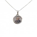 COLLANA MEDAGLIETTA SAN PIO IN ORO BIANCO 18 KT