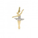 CIONDOLO BALLERINA IN ORO BIANCO E GIALLO 18 KT