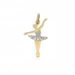 CIONDOLO BALLERINA IN ORO BIANCO E GIALLO 18 KT
