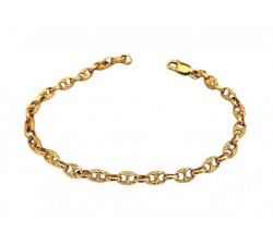 BRACCIALE UOMO CATENA MARINARA MARINA IN ORO GIALLO 18 KT