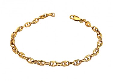 BRACCIALE CATENA MARINARA MARINA IN ORO GIALLO 18 KT