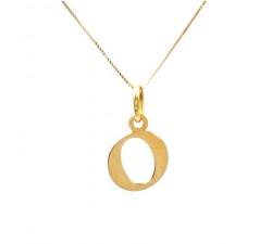 COLLANA UNISEX IN ORO GIALLO 18 KT CON LETTERA INIZIALE O