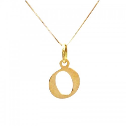 COLLANA UNISEX IN ORO GIALLO 18 KT CON LETTERA INIZIALE O