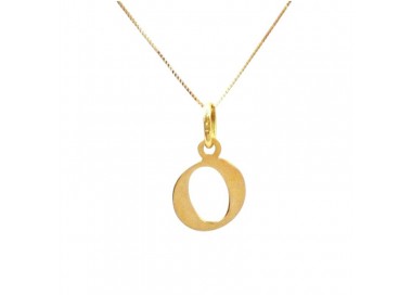 COLLANA UNISEX IN ORO GIALLO 18 KT CON LETTERA INIZIALE O