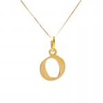 COLLANA UNISEX IN ORO GIALLO 18 KT CON LETTERA INIZIALE O COLLANA UNISEX IN ORO GIALLO 18 KT CON LETTERA INIZIALE O