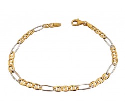 COLLANA SAN PIO IN ORO GIALLO E BIANCO 18 KT + COLLANA LACCIO IN OMAGGIO