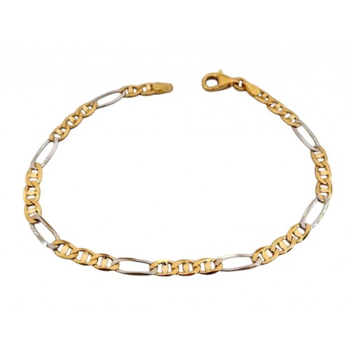 COLLANA SAN PIO IN ORO GIALLO E BIANCO 18 KT + COLLANA LACCIO IN OMAGGIO