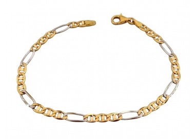 COLLANA SAN PIO IN ORO GIALLO E BIANCO 18 KT + COLLANA LACCIO IN OMAGGIO