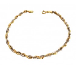 COLLANA SAN PIO IN ORO GIALLO E BIANCO 18 KT + COLLANA LACCIO IN OMAGGIO