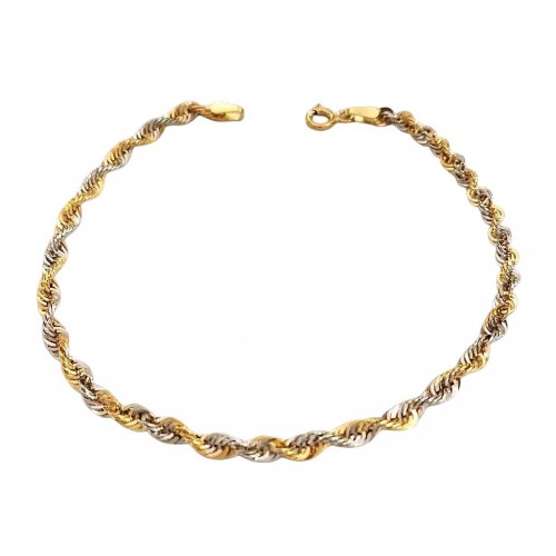 COLLANA SAN PIO IN ORO GIALLO E BIANCO 18 KT + COLLANA LACCIO IN OMAGGIO