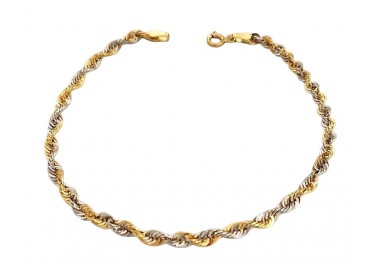 COLLANA SAN PIO IN ORO GIALLO E BIANCO 18 KT + COLLANA LACCIO IN OMAGGIO