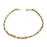 COLLANA SAN PIO IN ORO GIALLO E BIANCO 18 KT + COLLANA LACCIO IN OMAGGIO