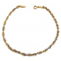 COLLANA SAN PIO IN ORO GIALLO E BIANCO 18 KT + COLLANA LACCIO IN OMAGGIO