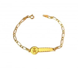 BRACCIALE PIASTRINA BAMBINA BEBE'IN ORO GIALLO 18 KT