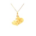COLLANA UNISEX IN ORO GIALLO 18 KT CON CUORE E INCISIONE LOVE