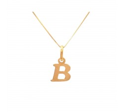 COLLANA UNISEX IN ORO GIALLO 18 KT CON LETTERA INIZIALE B