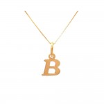 COLLANA UNISEX IN ORO GIALLO 18 KT CON LETTERA INIZIALE B