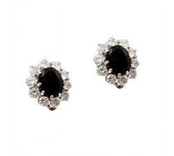 BOUCLES D'OREILLES EN OR BLANC 18 KT FERMETURE MONACHINA