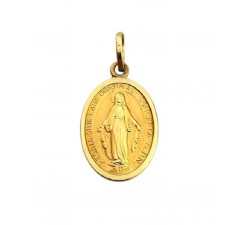 CIONDOLO MADONNINA MIRACOLOSA IN ORO GIALLO 18 KT +COLLANA LACCIO IN OMAGGIO