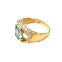 ANILLO DE ZIRCONIA CÚBICO COLOR ORO DE 18 KT AMARILLO