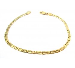 18 KT amarillo oro cadena y placas UNISEX pulsera