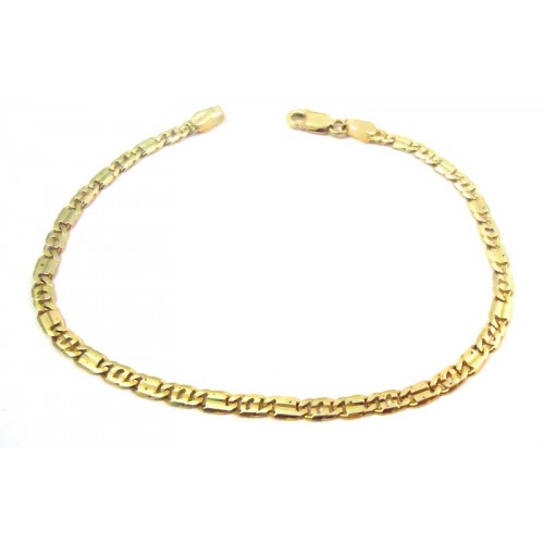 18 KT amarillo oro cadena y placas UNISEX pulsera