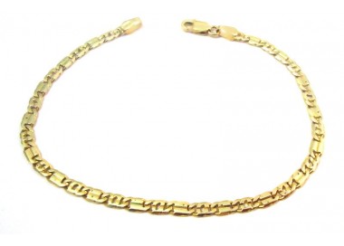 BRACCIALE CATENA E PIASTRE IN ORO GIALLO 18 KT