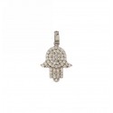 18 KT jaune or main de FATIMA pendentif + collier gratuit