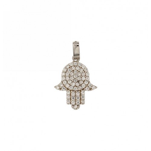 18 KT jaune or main de FATIMA pendentif + collier gratuit