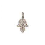CIONDOLO MANO DI FATIMA IN ORO BIANCO 18 KT + COLLANA IN OMAGGIO