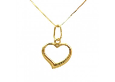 COLLANA CON CIONDOLO CUORE IN ORO GIALLO 18 KT