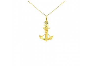 COLLANA DA UOMO ANCORA IN ORO GIALLO 18 KT
