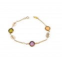 BRACCIALE DA DONNA IN ORO GIALLO 18 KT CON ZIRCONI COLORATI