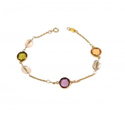 BRACCIALE DA DONNA IN ORO GIALLO 18 KT CON ZIRCONI COLORATI