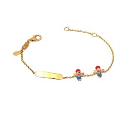 BRACCIALE BIMBO BIMBA IN ORO GIALLO 18KT CON PIASTRINA