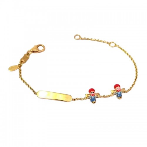 BRACCIALE BIMBO BIMBA IN ORO GIALLO 18KT CON PIASTRINA