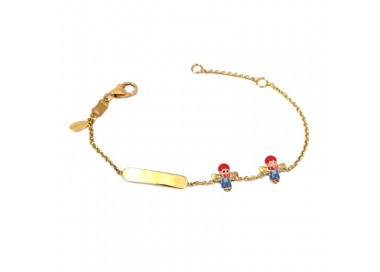 BRACCIALE BIMBO BIMBA IN ORO GIALLO 18KT CON PIASTRINA