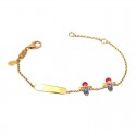BRACCIALE BIMBO BIMBA IN ORO GIALLO 18KT CON PIASTRINA